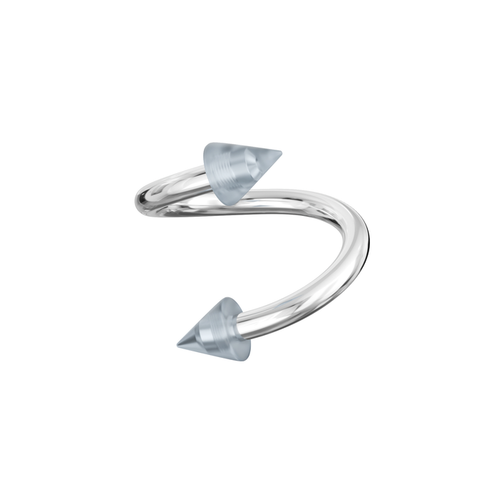 316L Surgical Steel Twisted Barbell With Glossy UV Cones (Pack of 10) - Monster Piercing