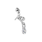 G23 Titanium Snake & Pear CZ Dangle Threadless Labret Accessory Top