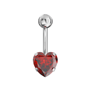 316L Surgical Steel Studded Heart Belly Ring