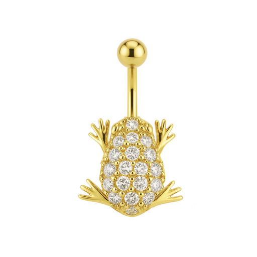 14K Gold Jewelled Frog Belly Ring - Monster Piercing