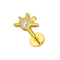 316L Surgical Steel Sunset CZ Jewelled Flatback Stud
