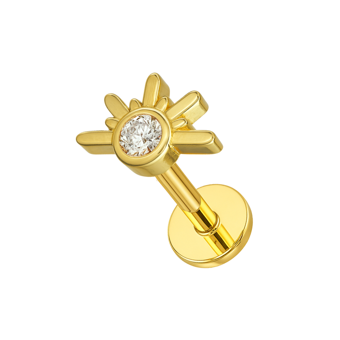 316L Surgical Steel Sunset CZ Jewelled Flatback Stud