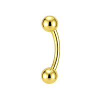 316L Surgical Steel Internally Threaded Ball End Curved Bar United Kingdom