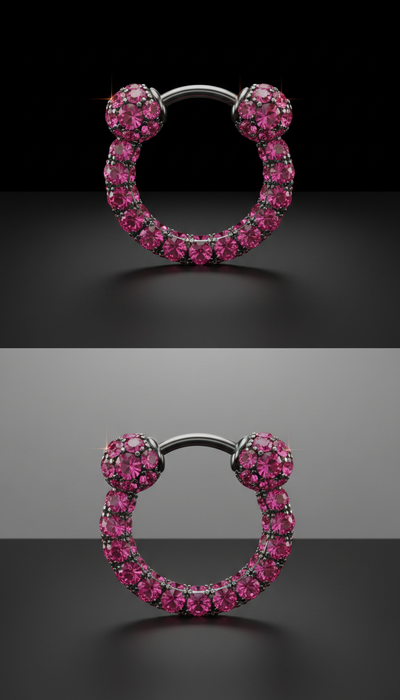 Monster Pink Gemmed Circular Barbell