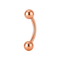 316L Surgical Steel Rose Gold Curved Bar With Ball