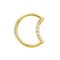 14K Gold Round CZ Jewelled Crescent Segment Clicker Ring