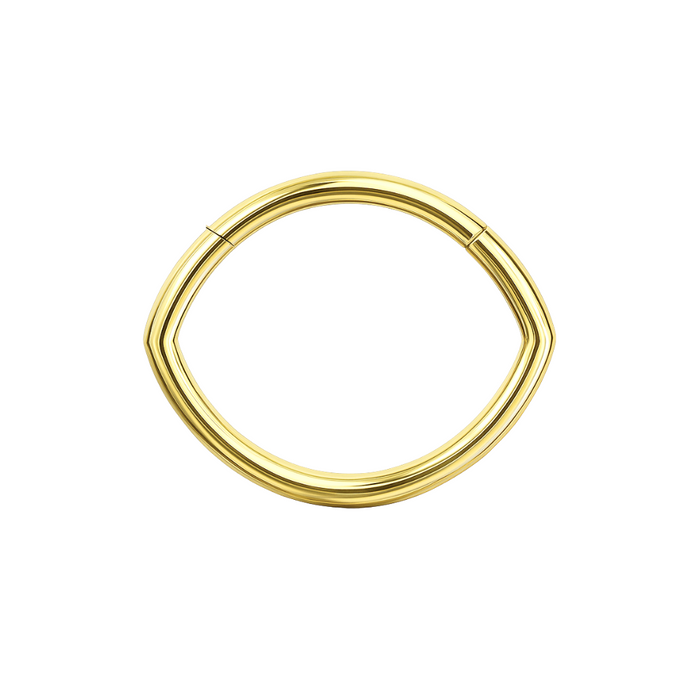 14K Gold Oval Shape Segment Clicker Ring - Monster Piercing