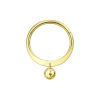 14K Gold Classic Bead Segment Clicker Ring Monster Piercing United Kingdom