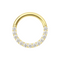 14K Gold Continuous CZ Jewelled Segment Clicker Ring