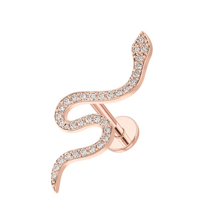 316L Surgical Steel Swirling Snake Flatback Stud