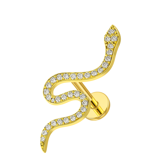 316L Surgical Steel Swirling Snake Flatback Stud