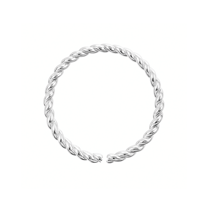 9K Gold Continuous Twister Hoop Nose Ring - Monster Piercing