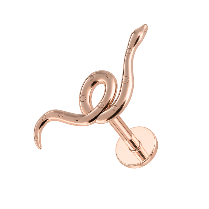 316L Surgical Steel Snuggling Swirl Snake Flatback Stud
