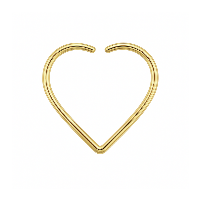 9K Gold Heart Nose Ring
