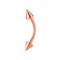 316L Surgical Steel Rose Gold Curved Bar With Cone