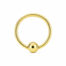 14K Gold Hinged Segment Clicker Ring with Plain Ball - Monster Piercing