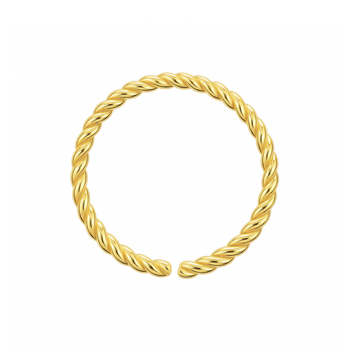 9K Gold Continuous Twister Hoop Nose Ring - Monster Piercing