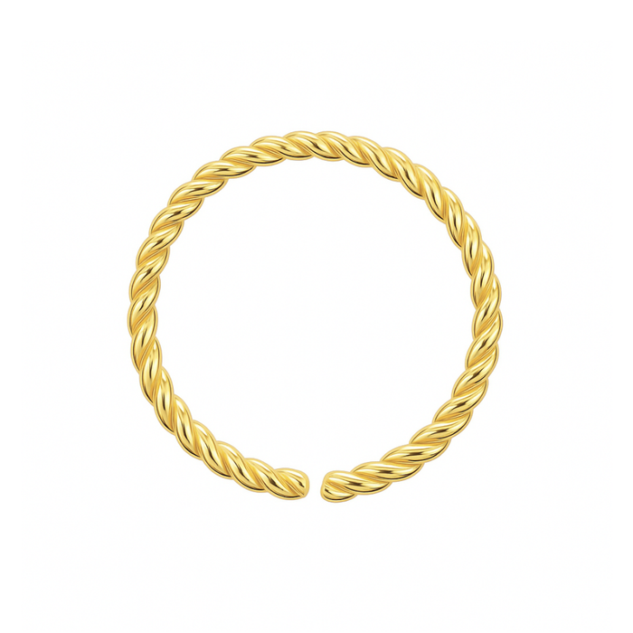 9K Gold Continuous Twister Hoop Nose Ring - Monster Piercing