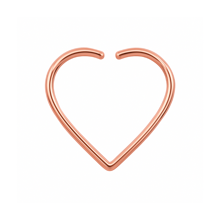 9K Gold Heart Nose Ring