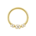 14K Gold Triple CZ Hinged Segment Clicker Ring - Monster Piercing