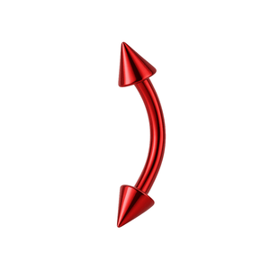 316L Surgical Steel Coloured Curved Bar with Cone