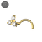 G23 Titanium Tri CZ Jewelled Nose Screw