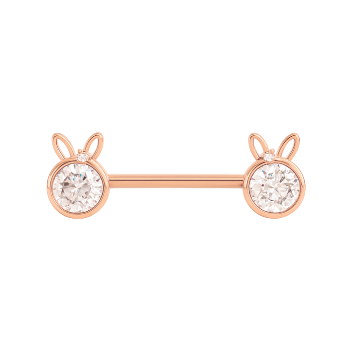 316L Surgical Steel Jewelled Bunny Nipple Bar