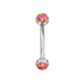 316L Surgical Steel Multi CZ and Opal Jewelled Curved Eyebrow Bar - Monster Piercing