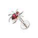 Silver spider labret with red heart CZ gemstone