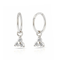 925 Sterling Silver Tri CZ Jewelled Drop Hinged Clicker Earrings