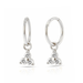 925 Sterling Silver Tri CZ Jewelled Drop Hinged Clicker Earrings Fashion Earrings