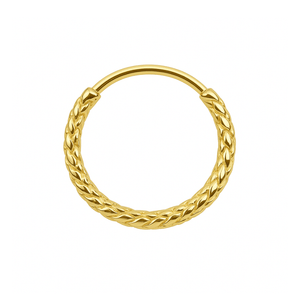 14K Gold Laser Cut Hinged Segment Hoop Ring