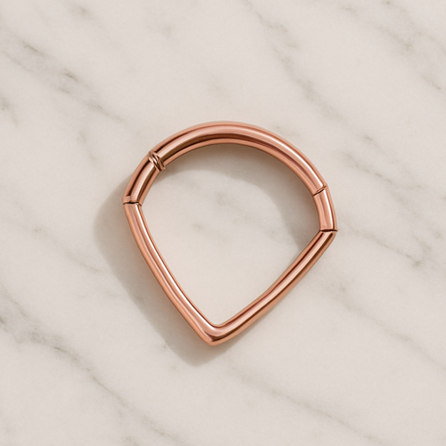 925 Sterling Silver Chevron Segment Clicker Ring