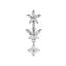 925 Sterling Silver Jewelled Butterfly Dangling Flower Spinal Ring - Monster Piercing