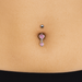 925 Sterling Silver Moving Duel Jewelled Heart Belly Ring - Monster Piercing