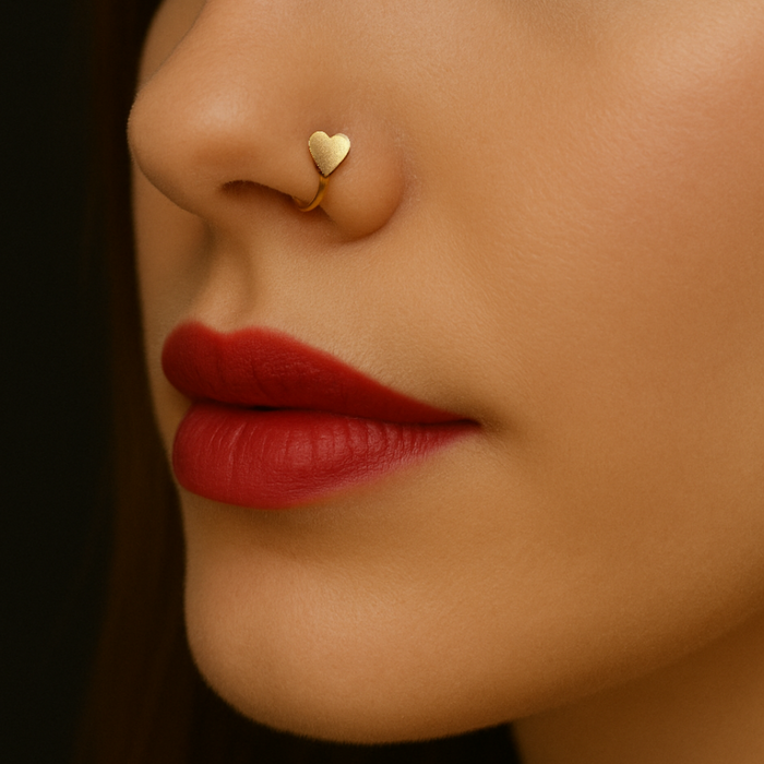 925 Sterling Silver Seamless Heart Nose Hoop Ring