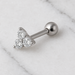 925 Sterling Silver Tri-CZ Jewelled Cartilage Ear Stud - Monster Piercing