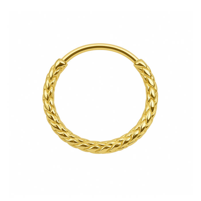 9K Gold Laser Cut Hinged Segment Ring - Monster Piercing