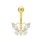 14K Gold Studded Dragonfly Belly Ring