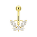 14K Gold Studded Dragonfly Belly Ring - Monster Piercing