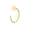 9K Gold Flat Button End Open Hoop Nose Ring