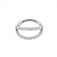 G23 Titanium Double Row CZ Hinged Segment Clicker