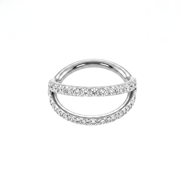 G23 Titanium Double Row CZ Hinged Segment Clicker