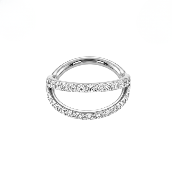 G23 Titanium Double Row CZ Hinged Segment Clicker