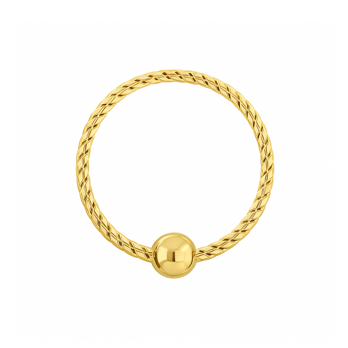 9K Gold Laser Cut BCR Nose Hoop Ring - Monster Piercing