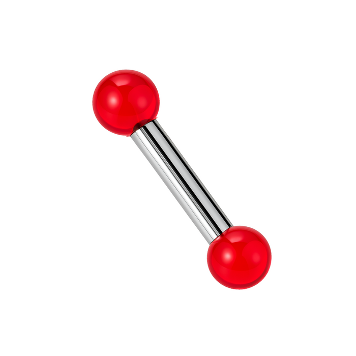 316L Surgical Steel Tongue Barbell with Plain UV Balls (Pack of 10)