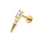 G23 Titanium Baguette CZ Spike Drop Threadless Flatback Stud
