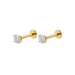 9K Gold Round Cubic Zirconia Jewelled Threadless Labret Pair Monster Piercing United Kingdom
