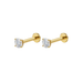 9K Gold Round Cubic Zirconia Internally Threaded Labret Pair Monster Piercing United Kingdom