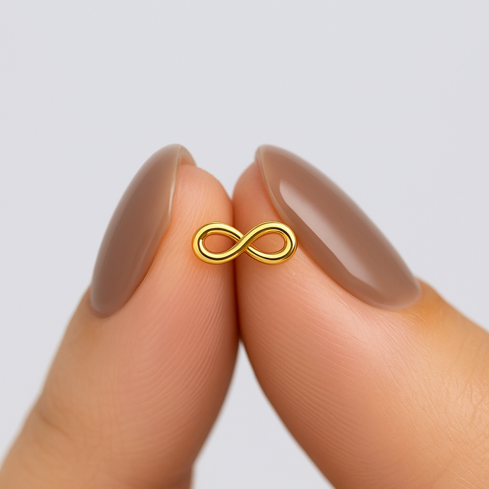 9K Gold L-Shaped Infinity Nose Stud - Monster Piercing